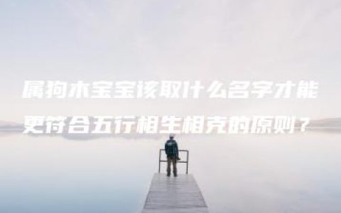 属狗木宝宝该取什么名字才能更符合五行相生相克的原则？