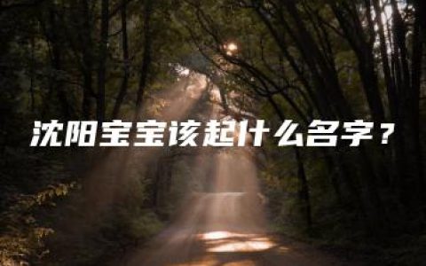 沈阳宝宝该起什么名字？