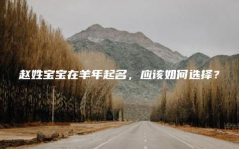 赵姓宝宝在羊年起名，应该如何选择？