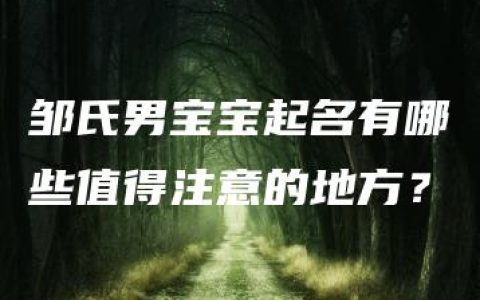 邹氏男宝宝起名有哪些值得注意的地方？