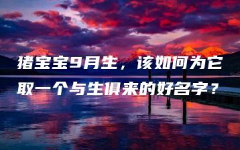 猪宝宝9月生，该如何为它取一个与生俱来的好名字？