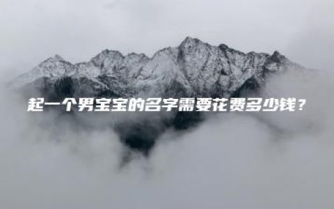 起一个男宝宝的名字需要花费多少钱？