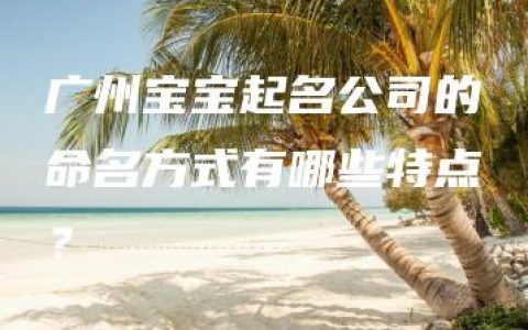 广州宝宝起名公司的命名方式有哪些特点？