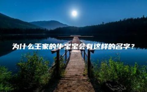 为什么王家的牛宝宝会有这样的名字？