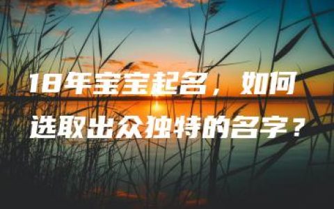 18年宝宝起名，如何选取出众独特的名字？