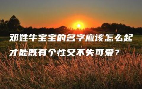 邓姓牛宝宝的名字应该怎么起才能既有个性又不失可爱？