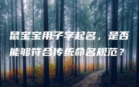 鼠宝宝用子字起名，是否能够符合传统命名规范？