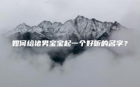 如何给猪男宝宝起一个好听的名字？