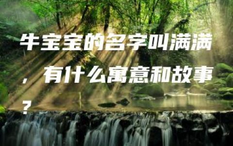 牛宝宝的名字叫满满，有什么寓意和故事？