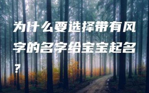 为什么要选择带有风字的名字给宝宝起名？