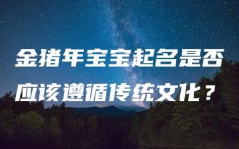 金猪年宝宝起名是否应该遵循传统文化？