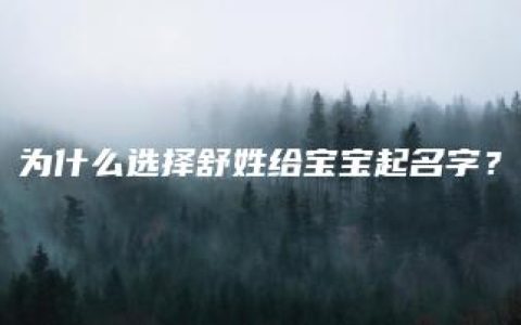 为什么选择舒姓给宝宝起名字？