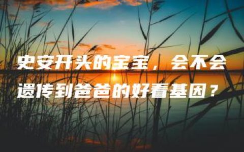 史安开头的宝宝，会不会遗传到爸爸的好看基因？