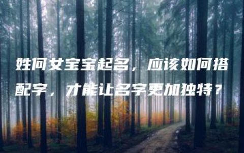 姓何女宝宝起名，应该如何搭配字，才能让名字更加独特？