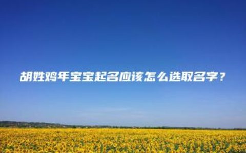 胡姓鸡年宝宝起名应该怎么选取名字？