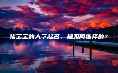 猪宝宝的大字起名，是如何选择的？