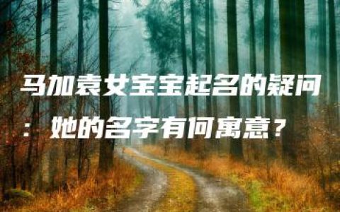 马加袁女宝宝起名的疑问：她的名字有何寓意？