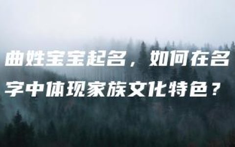 曲姓宝宝起名，如何在名字中体现家族文化特色？