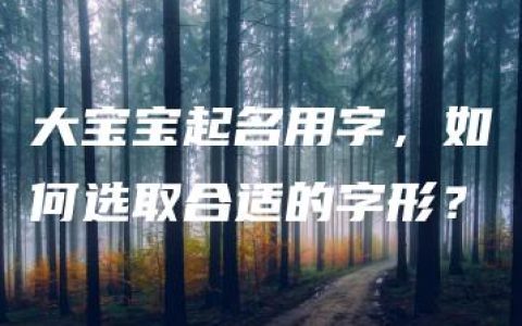 大宝宝起名用字，如何选取合适的字形？