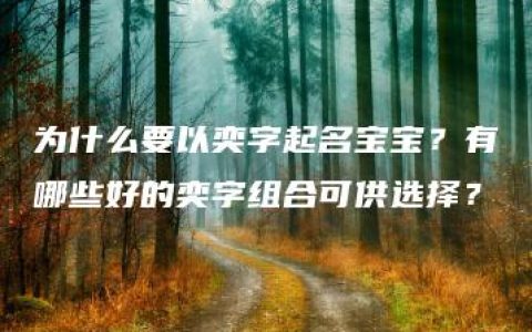 为什么要以奕字起名宝宝？有哪些好的奕字组合可供选择？