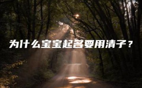 为什么宝宝起名要用清子？