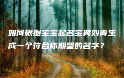 如何根据宝宝起名宝典刘青生成一个符合你期望的名字？