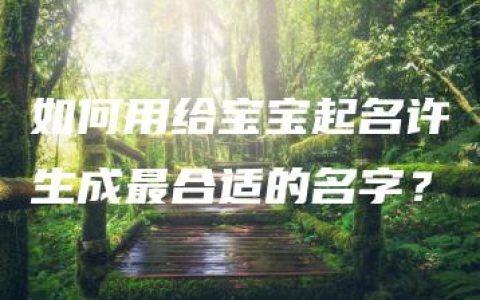 如何用给宝宝起名许生成最合适的名字？