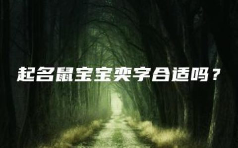 起名鼠宝宝奕字合适吗？