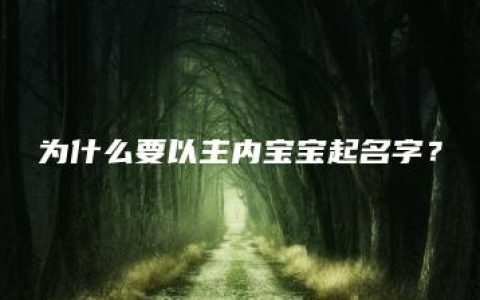 为什么要以主内宝宝起名字？