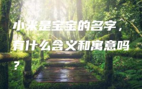 小米是宝宝的名字，有什么含义和寓意吗？