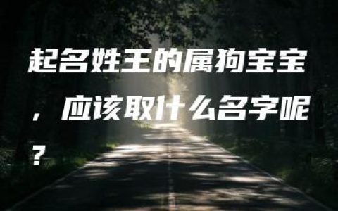 起名姓王的属狗宝宝，应该取什么名字呢？