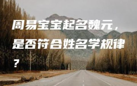 周易宝宝起名魏元，是否符合姓名学规律？