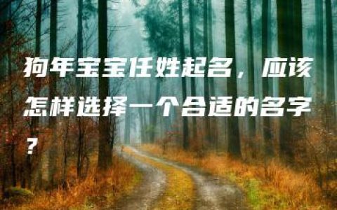 狗年宝宝任姓起名，应该怎样选择一个合适的名字？