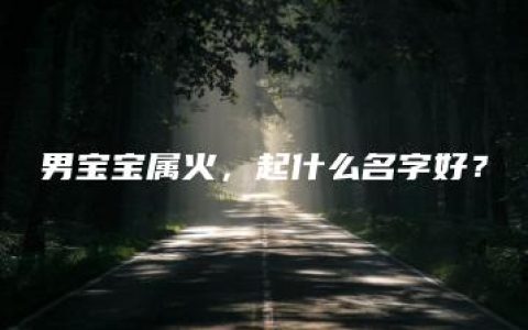 男宝宝属火，起什么名字好？