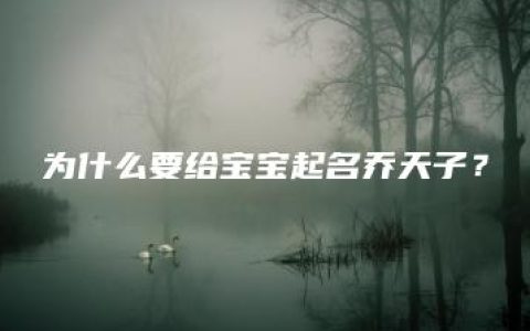 为什么要给宝宝起名乔天子？