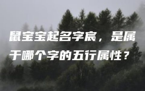 鼠宝宝起名字宸，是属于哪个字的五行属性？