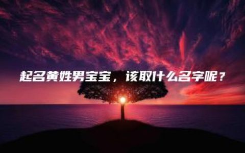 起名黄姓男宝宝，该取什么名字呢？