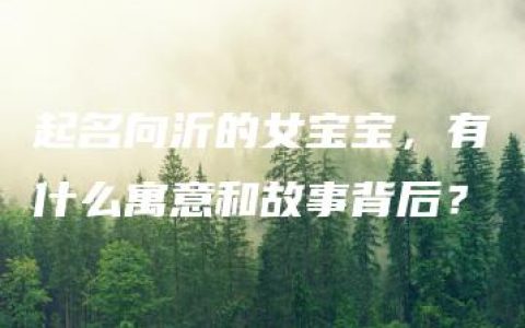 起名向沂的女宝宝，有什么寓意和故事背后？