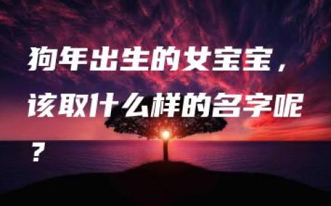 狗年出生的女宝宝，该取什么样的名字呢？