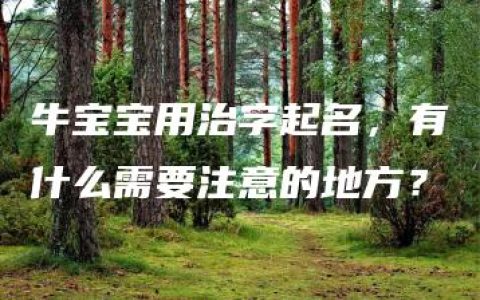 牛宝宝用治字起名，有什么需要注意的地方？