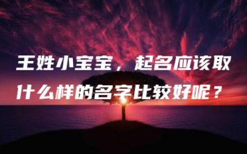 王姓小宝宝，起名应该取什么样的名字比较好呢？