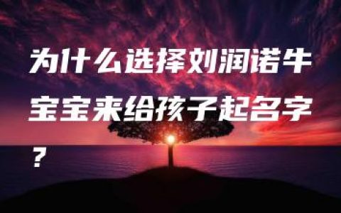 为什么选择刘润诺牛宝宝来给孩子起名字？