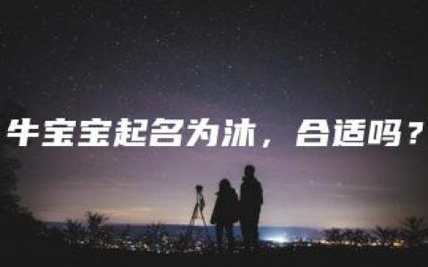 牛宝宝起名为沐，合适吗？