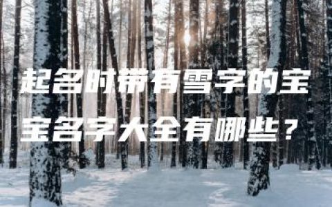 起名时带有雪字的宝宝名字大全有哪些？