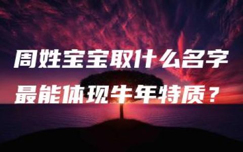 周姓宝宝取什么名字最能体现牛年特质？