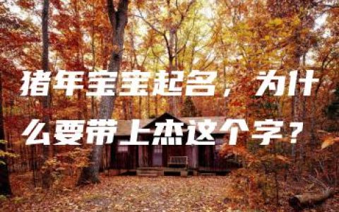 猪年宝宝起名，为什么要带上杰这个字？