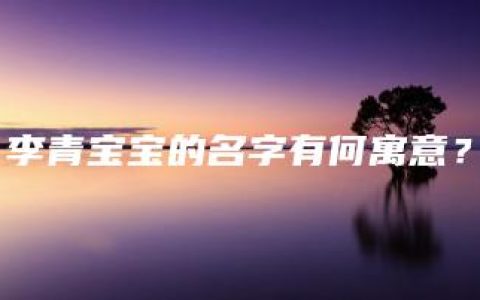 李青宝宝的名字有何寓意？