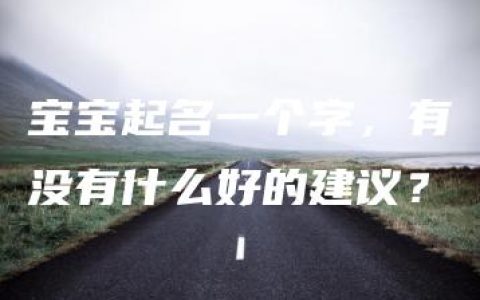 宝宝起名一个字，有没有什么好的建议？