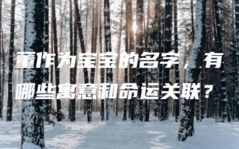 董作为宝宝的名字，有哪些寓意和命运关联？