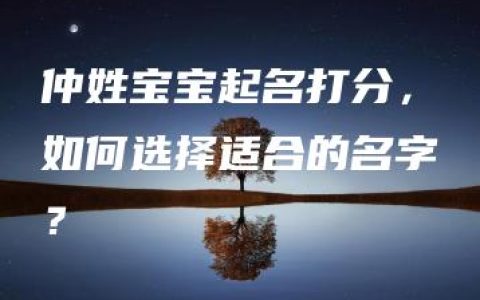 仲姓宝宝起名打分，如何选择适合的名字？